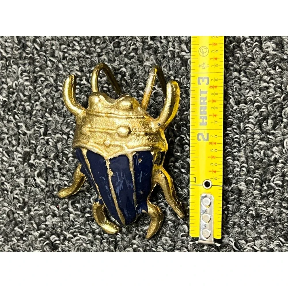 Cast Brass Egyptian Scarab Beetle Paperweight 3” - Vintage!